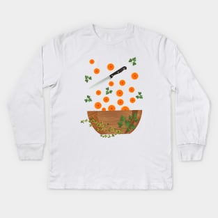 Carrot Explosion Kids Long Sleeve T-Shirt